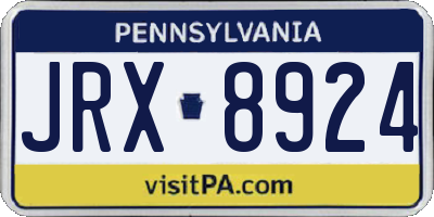 PA license plate JRX8924