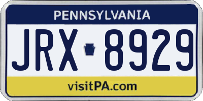 PA license plate JRX8929