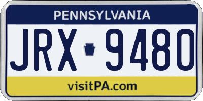PA license plate JRX9480
