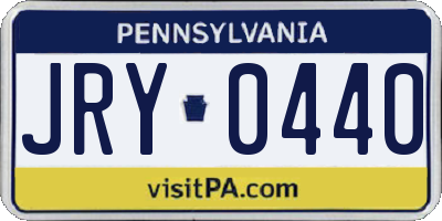 PA license plate JRY0440