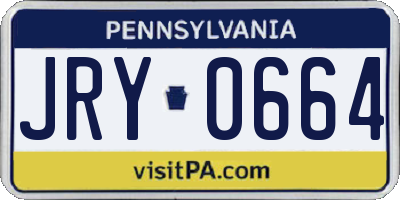 PA license plate JRY0664