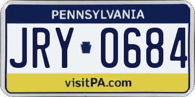 PA license plate JRY0684