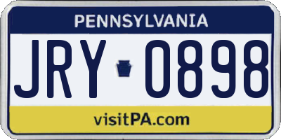 PA license plate JRY0898