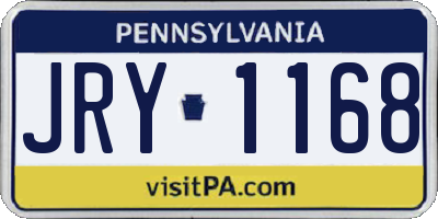 PA license plate JRY1168