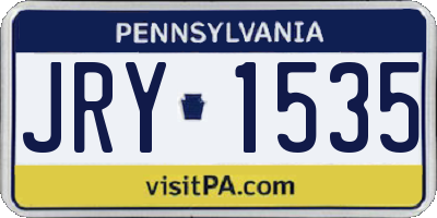 PA license plate JRY1535