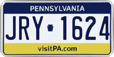 PA license plate JRY1624