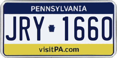 PA license plate JRY1660