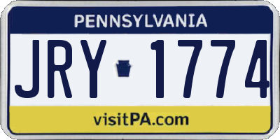 PA license plate JRY1774