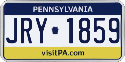 PA license plate JRY1859