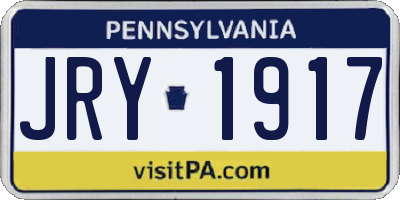 PA license plate JRY1917