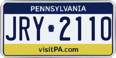 PA license plate JRY2110