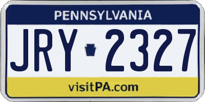 PA license plate JRY2327