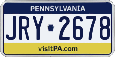 PA license plate JRY2678