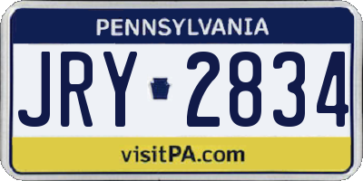 PA license plate JRY2834
