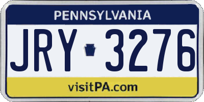 PA license plate JRY3276