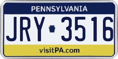 PA license plate JRY3516