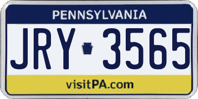 PA license plate JRY3565
