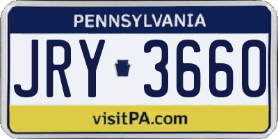 PA license plate JRY3660