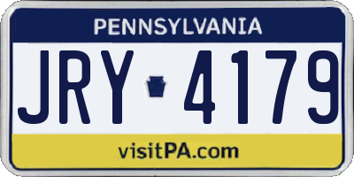 PA license plate JRY4179