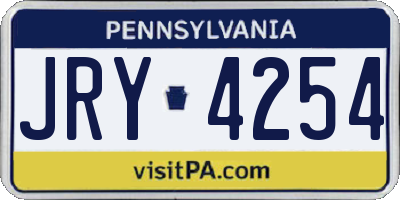 PA license plate JRY4254