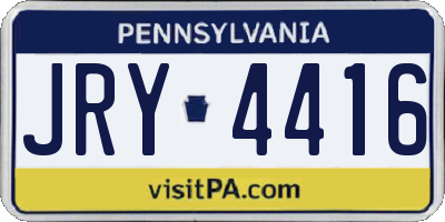 PA license plate JRY4416