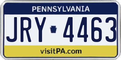 PA license plate JRY4463