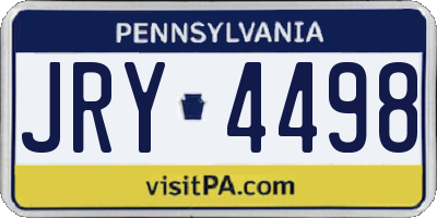 PA license plate JRY4498