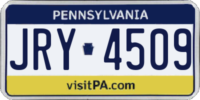PA license plate JRY4509