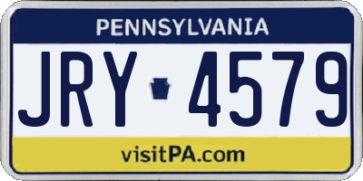 PA license plate JRY4579