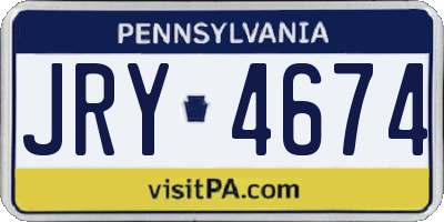 PA license plate JRY4674