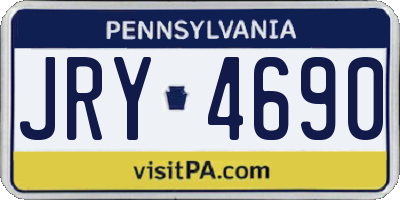 PA license plate JRY4690
