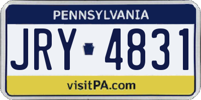 PA license plate JRY4831