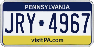 PA license plate JRY4967