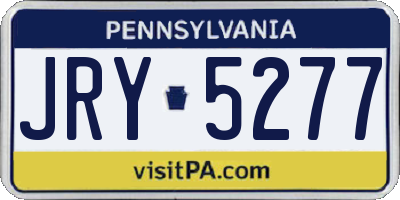 PA license plate JRY5277