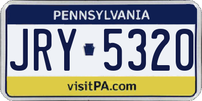 PA license plate JRY5320