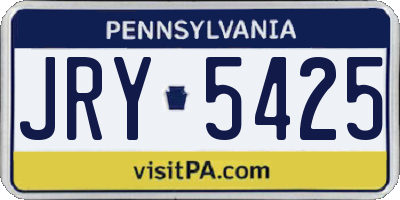PA license plate JRY5425