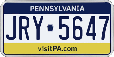 PA license plate JRY5647