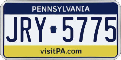 PA license plate JRY5775