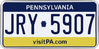 PA license plate JRY5907
