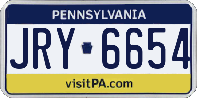 PA license plate JRY6654
