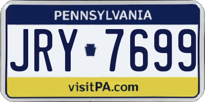 PA license plate JRY7699