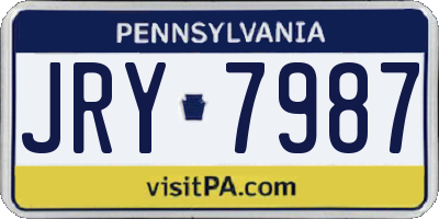PA license plate JRY7987