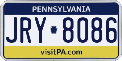 PA license plate JRY8086
