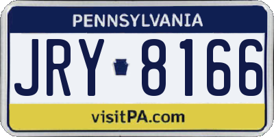 PA license plate JRY8166
