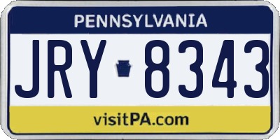 PA license plate JRY8343