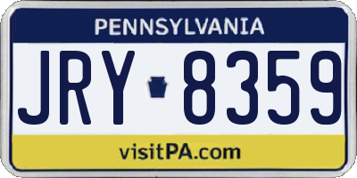 PA license plate JRY8359