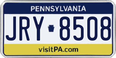 PA license plate JRY8508