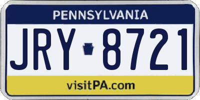 PA license plate JRY8721