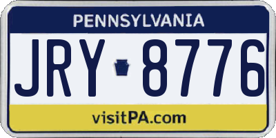 PA license plate JRY8776