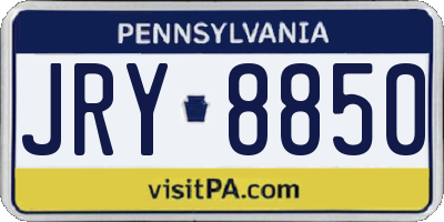 PA license plate JRY8850